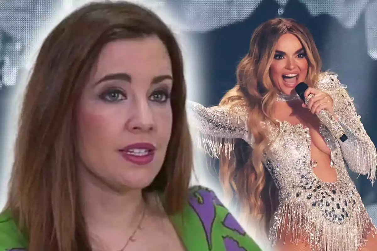 Muntatge de fotos de la psicòloga Lara Ferreiro i, al costat, una imatge de Melody cantant a Eurovisió 2025.