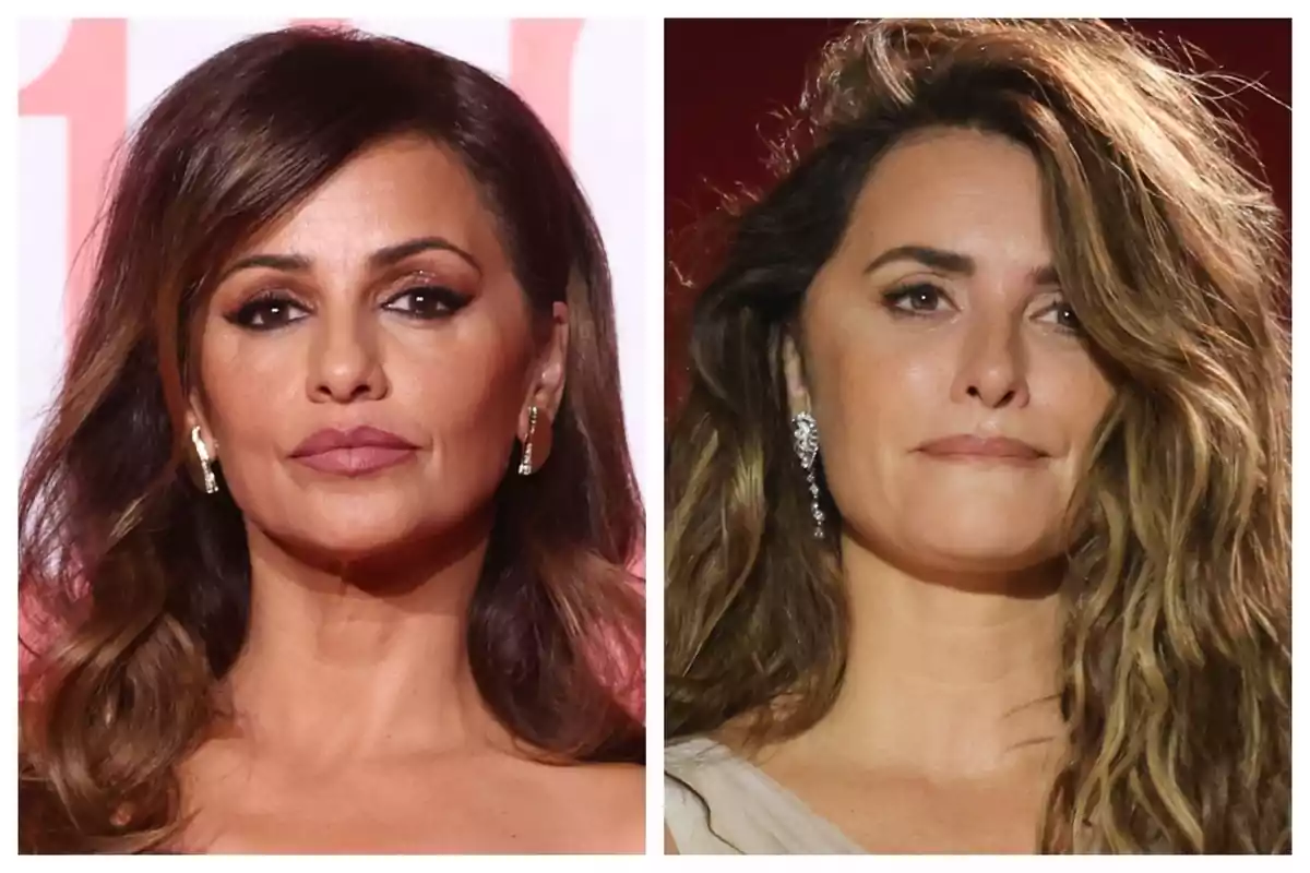 Muntatge de fotos de primer pla de Mónica Cruz i de Penélope Cruz, totes dues amb rostre seriós. Muntatge de fotos de primer pla de Mónica Cruz i de Penélope Cruz, totes dues amb rostre seriós.