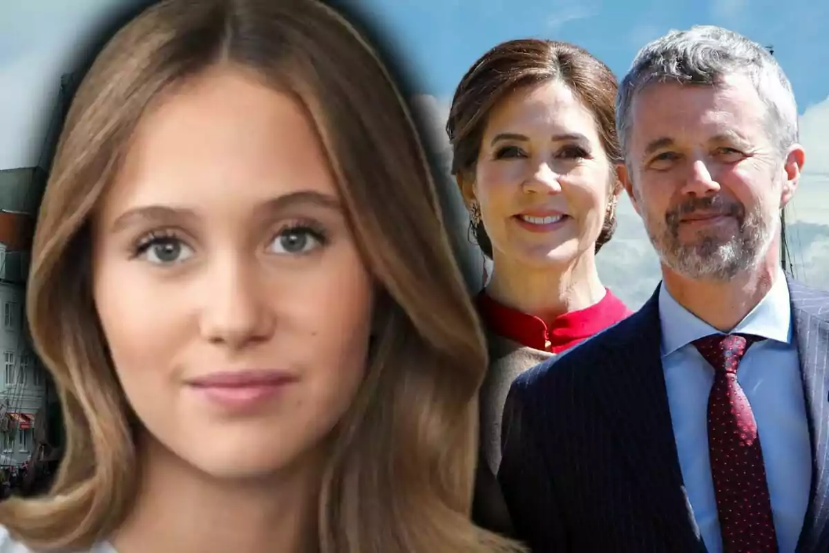 Muntatge de fotos de la princesa Josefina de Dinamarca i els seus pares, María i Frederic de Dinamarca.