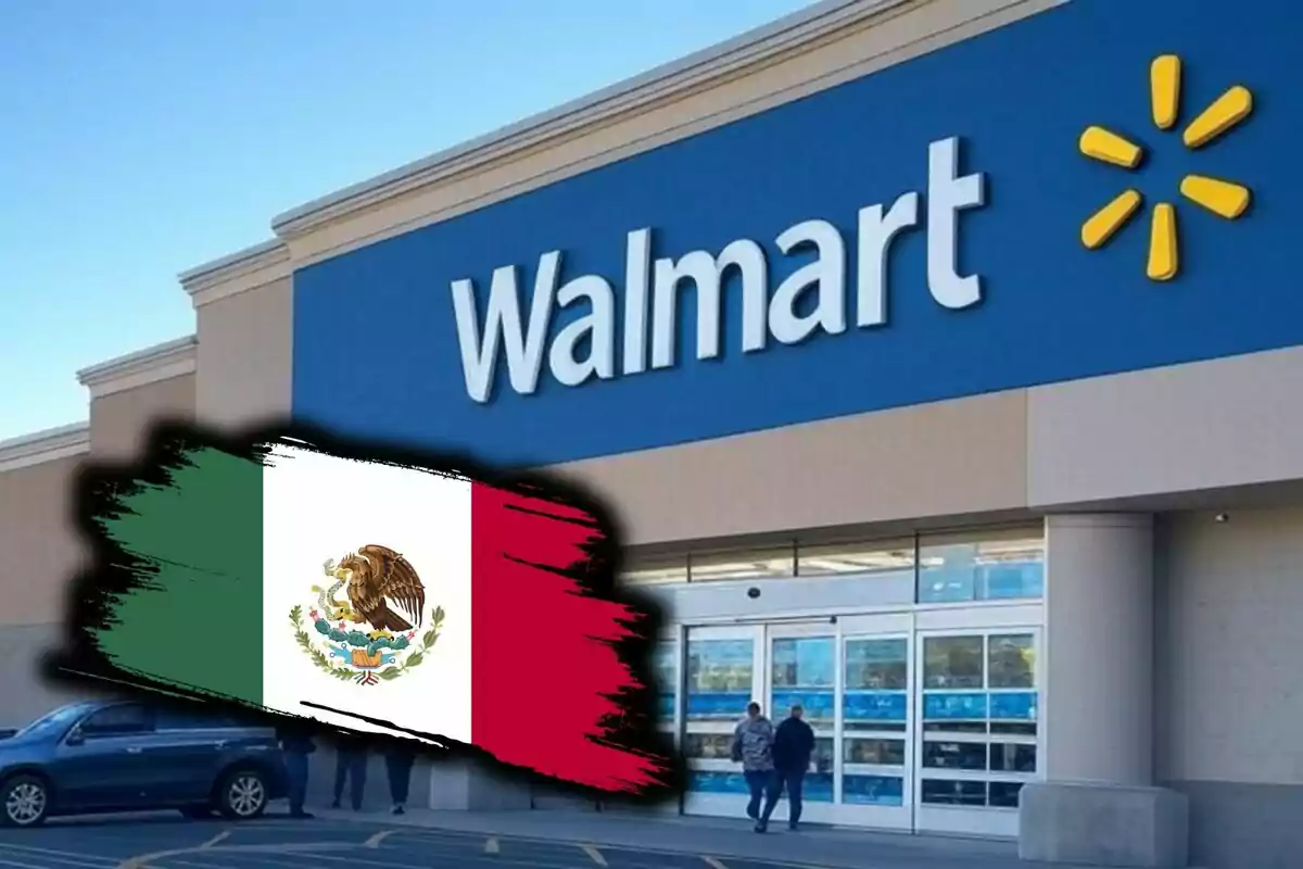 Façana d'una botiga Walmart amb la bandera de Mèxic superposada a la cantonada inferior esquerra. Façana d'una botiga Walmart amb la bandera de Mèxic superposada a la cantonada inferior esquerra.
