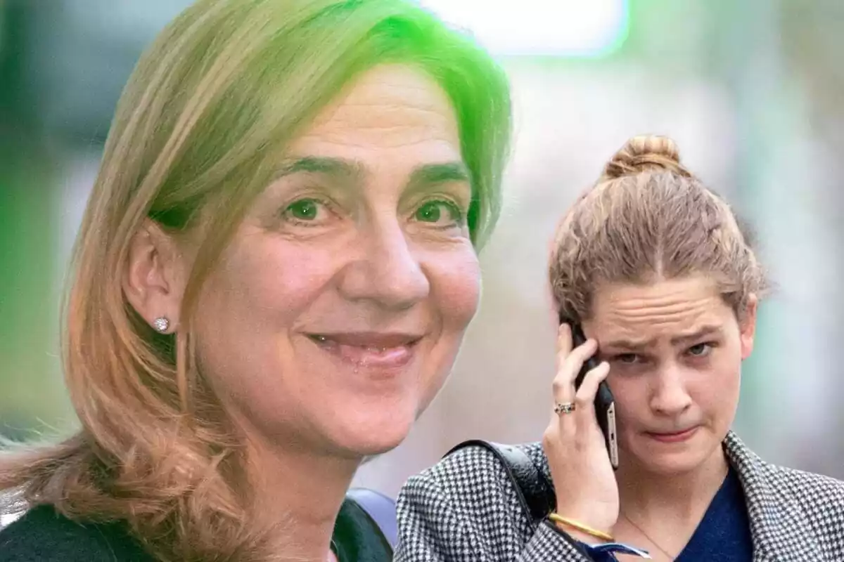Muntatge de la infanta Cristina amb la seva filla Irene Urdangarin