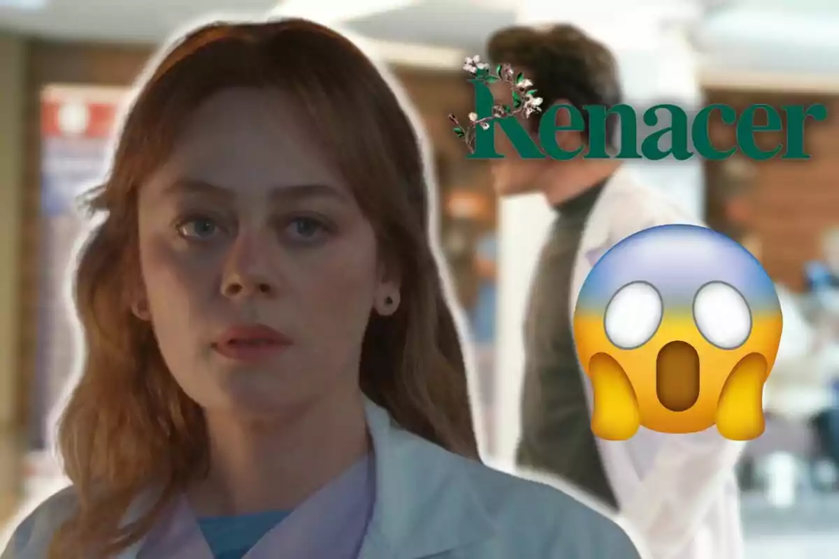 Bahar amb bata de laboratori apareix en primer pla amb un emoji sorprès i la paraula "Renéixer" al fons.