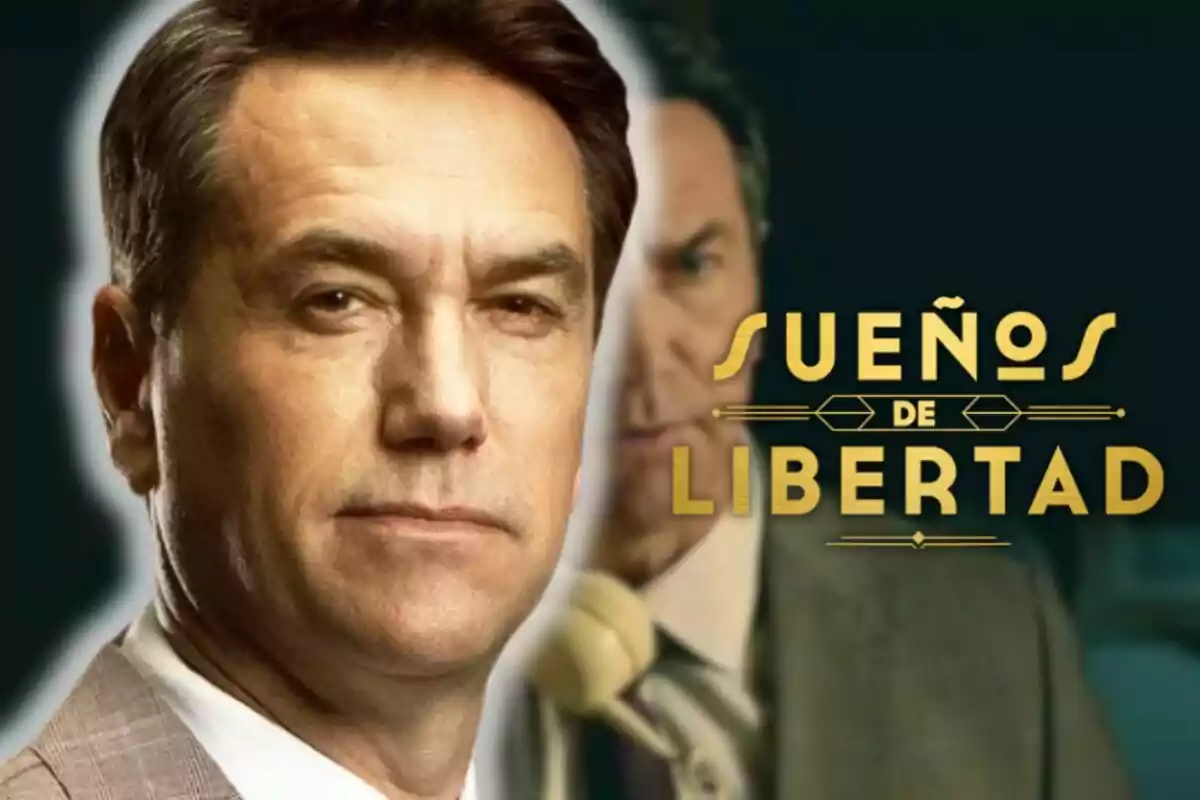 Oriol Tarrasón amb expressió seriosa apareix en primer pla, amb el text "Sueños de Libertad" al seu costat.