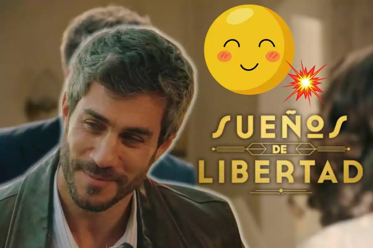 Dani Tatay somrient amb barba i cabell canós apareix al costat del text "Sueños de Libertad" i un emoji somrient.