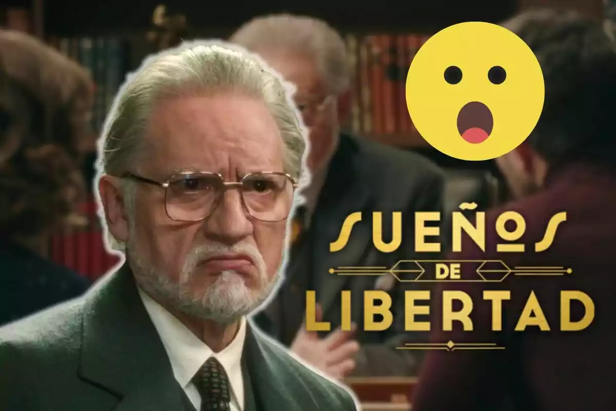 Nancho Novo amb expressió seriosa i ulleres, acompanyat del text "Sueños de Libertad" i un emoji sorprès a la cantonada superior dreta.