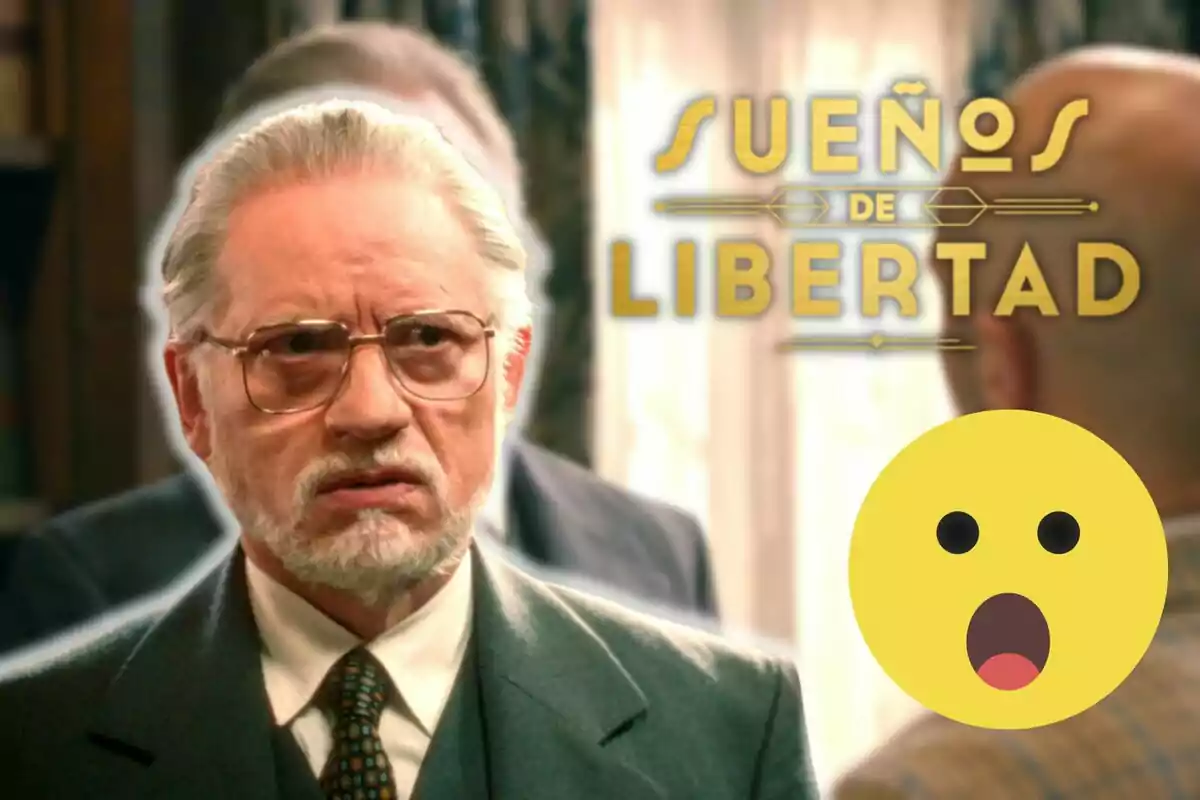 Nancho Novo amb ulleres i expressió seriosa està en primer pla amb el text "Sueños de Libertad" al fons i un emoji sorprès a la cantonada inferior dreta.