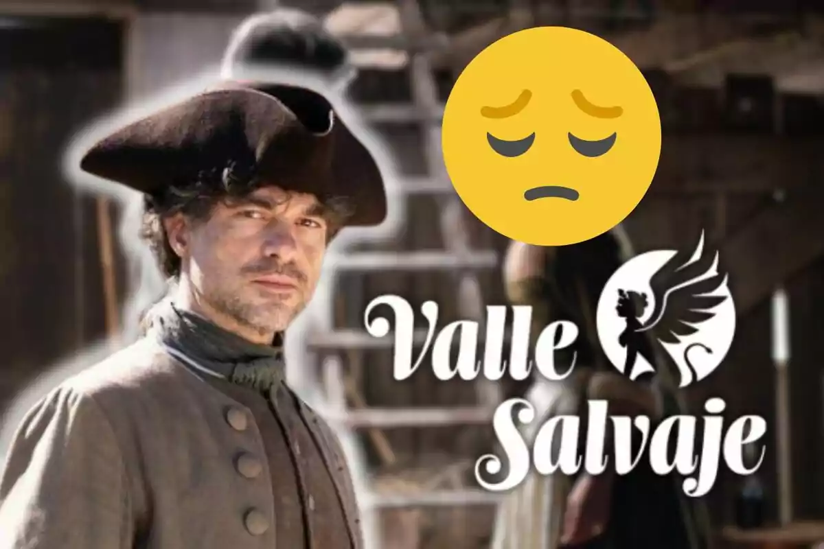 Toni Salgado amb barret d'època apareix al costat del logotip de "Valle Salvaje" i un emoji de cara pensativa.