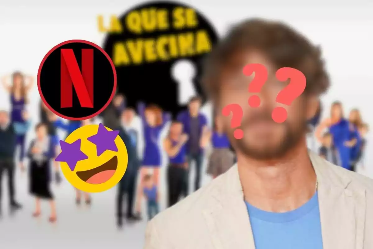 Imatge promocional de la sèrie "La que s'acosta" a Netflix amb emojis sobre la cara d'una persona.