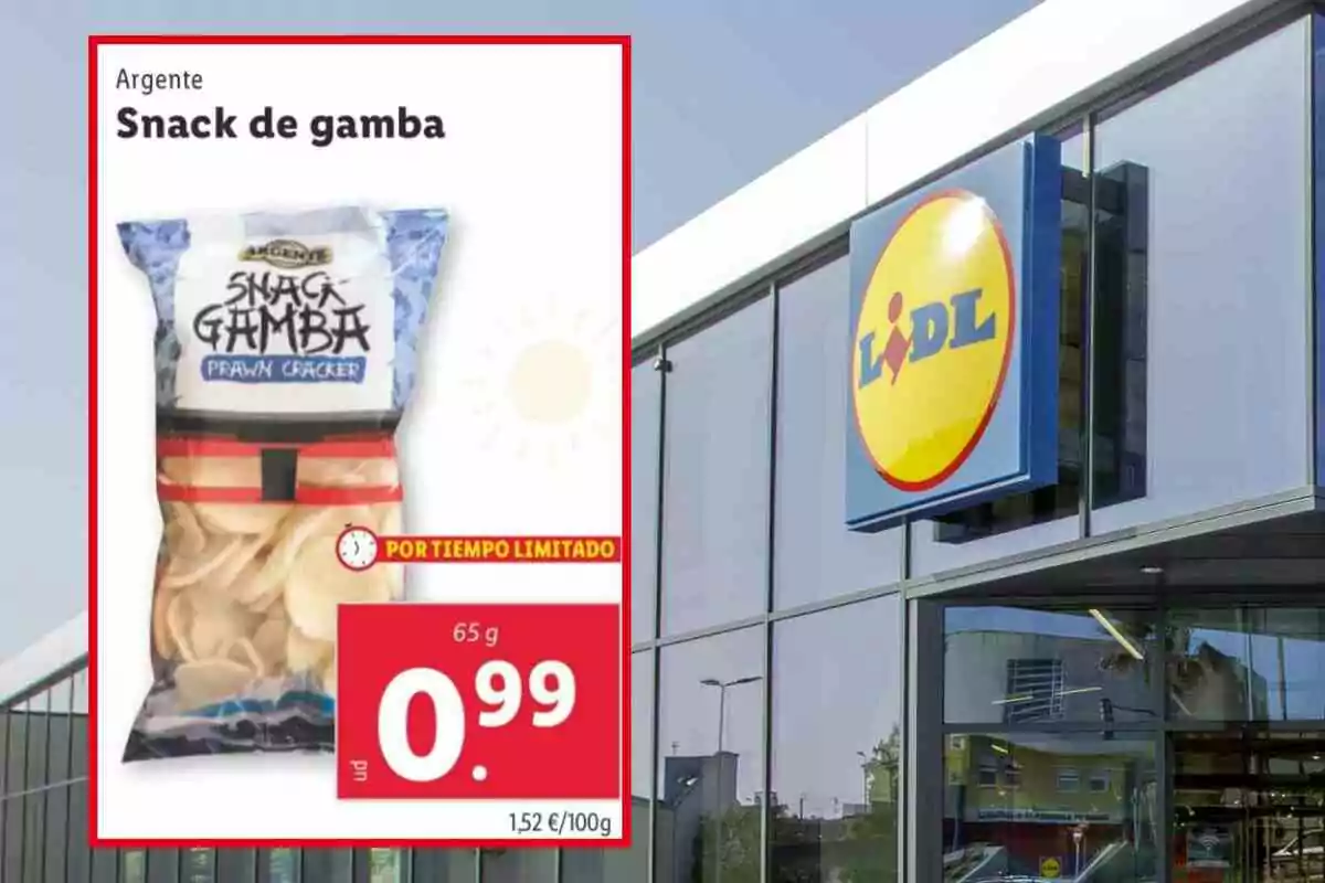 Shrimp snack promotion at Lidl for a limited time at 0.99 euros. Shrimp snack promotion at Lidl for a limited time at 0.99 euros.