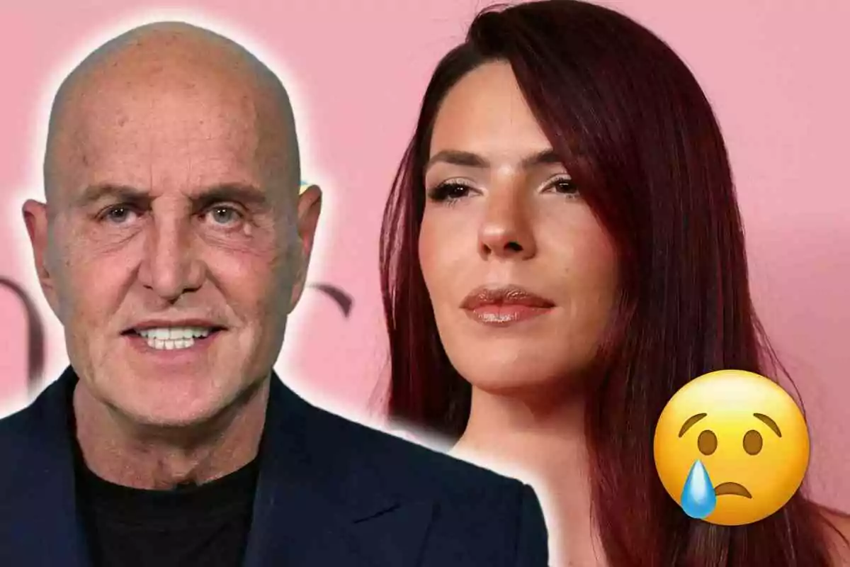 Kiko Matamoros i Laura Matamoros posen junts davant d’un fons rosa amb un emoji de carona trista i una llàgrima.