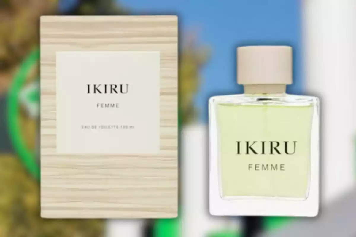 Perfum Ikiru Femme amb la seva caixa de disseny en tons fusta i blanc Perfum Ikiru Femme amb la seva caixa de disseny en tons fusta i blanc