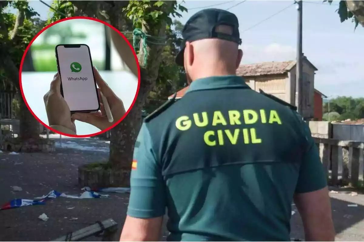 Muntatge d´un guàrdia civil i l´aplicació Whatsapp