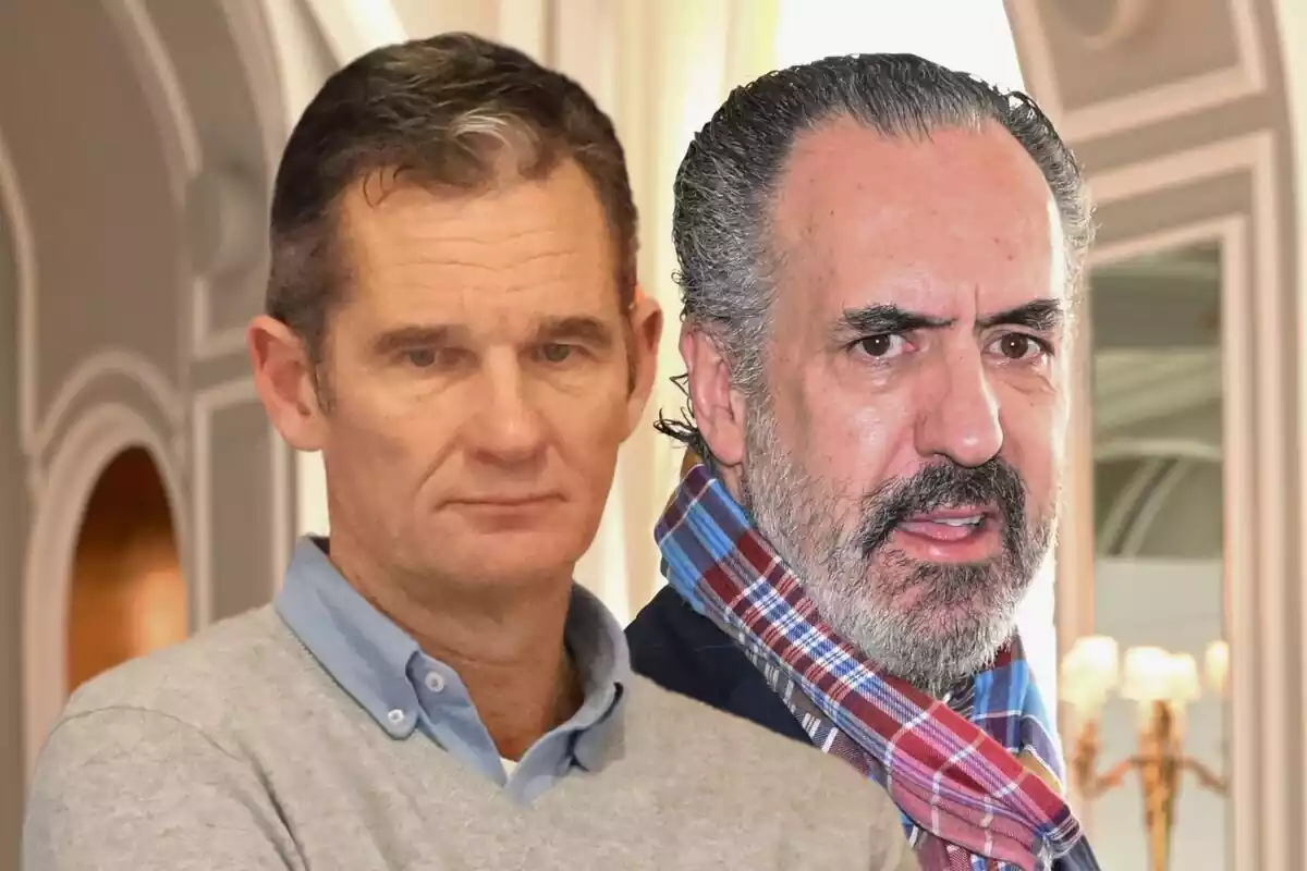 Muntatge de fotos d'Iñaki Urdangarin i Jaime de Marichalar en primer pla amb el rostre seriós