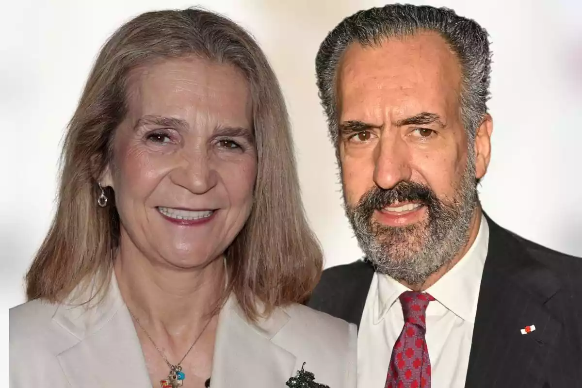 Muntatge Infanta Elena i Jaime de Marichalar somrients Muntatge Infanta Elena i Jaime de Marichalar somrients