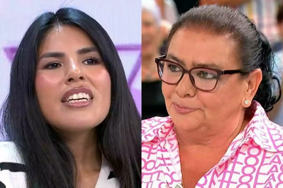Isa Pantoja amb cabell llarg i fosc a Vamos a ver a lesquerra i Maria del Monte amb ulleres i cabell recollit a Y ahora Sonsoles a la dreta. Isa Pantoja amb cabell llarg i fosc a Vamos a ver a lesquerra i Maria del Monte amb ulleres i cabell recollit a Y ahora Sonsoles a la dreta.