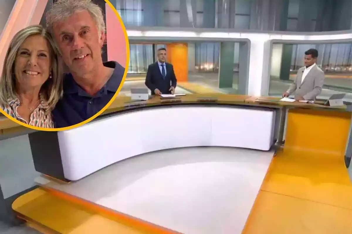 Muntatge entre una imatge d'un plató de TV3 i una imatge d'Isabel Bosch