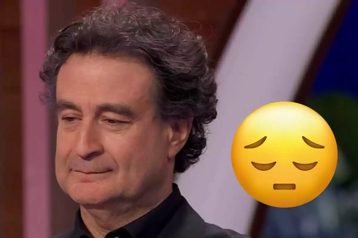 Pepe Rodríguez amb expressió seriosa acompanyat d’un emoji de tristesa