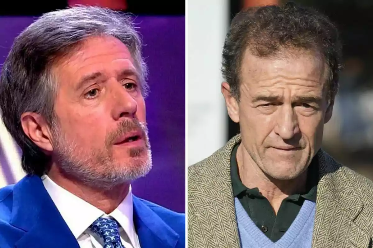 Carlo Costanzia i Alessandro Lequio, un amb barba i vestit blau, l'altre amb jaqueta marró i suèter blau. Carlo Costanzia i Alessandro Lequio, un amb barba i vestit blau, l'altre amb jaqueta marró i suèter blau.