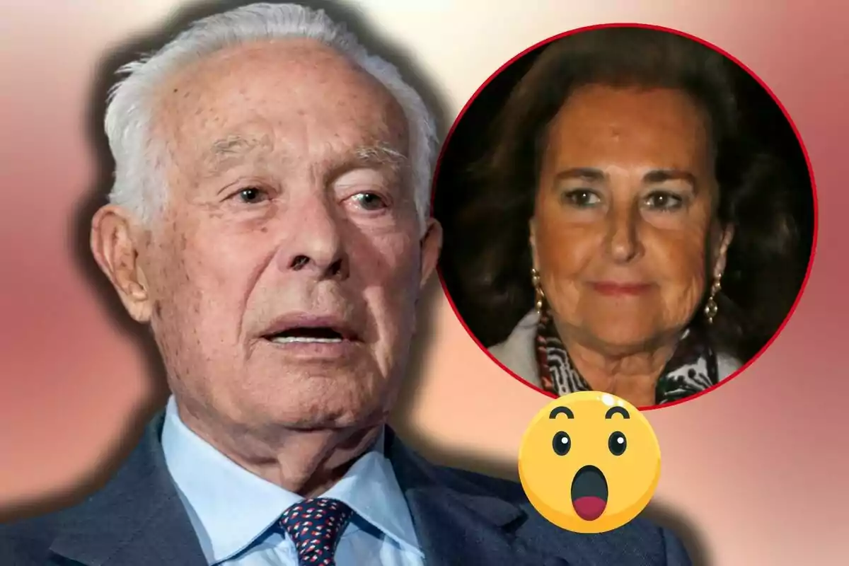 Curro Romero amb vestit fosc apareix en primer pla mentre que en un cercle al fons es mostra a Carmen Tello amb expressió neutral, acompanyats d'un emoji sorprès.