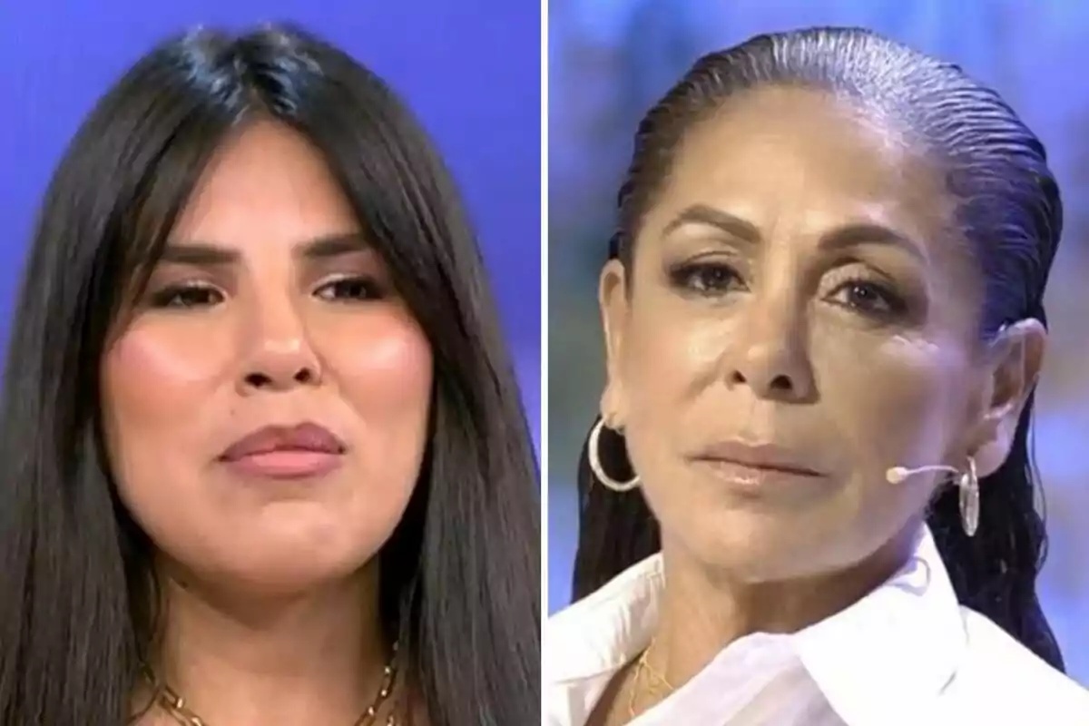 Isa Pantoja i Isabel Pantoja amb cabell fosc, una amb cabell solt i una altra amb cabell recollit, ambdues usant micròfons de diadema. Isa Pantoja i Isabel Pantoja amb cabell fosc, una amb cabell solt i una altra amb cabell recollit, ambdues usant micròfons de diadema.