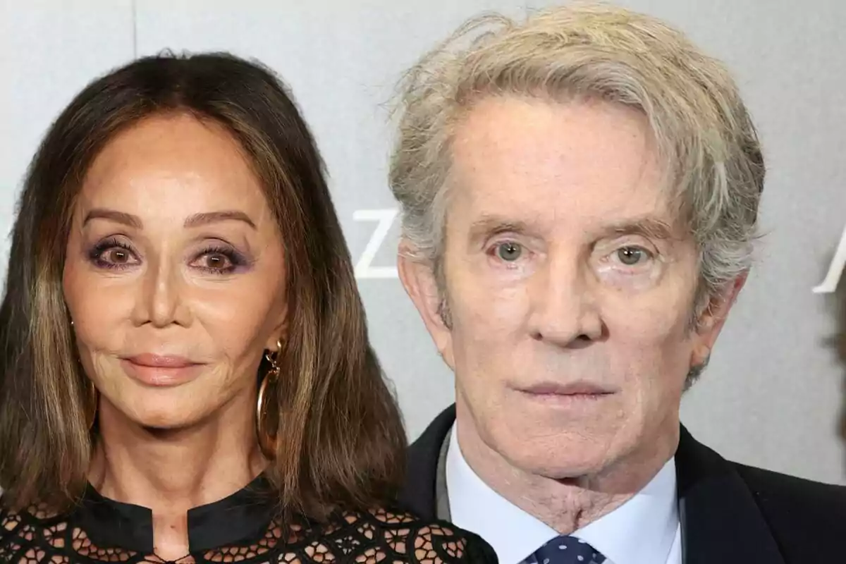 Isabel Preysler i Alfonso Díez posant per a una foto en un esdeveniment formal.