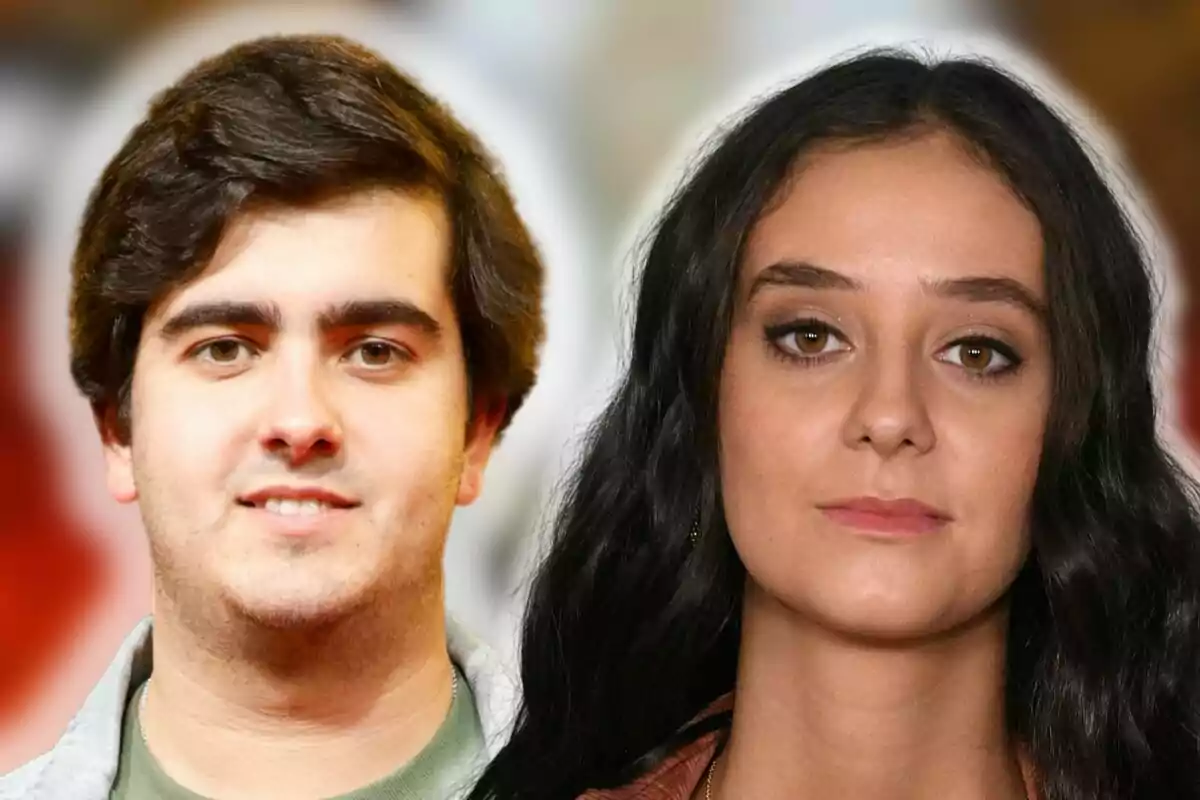 Jorge Bárcenas and Victoria Federica posing together in front of a blurred background.