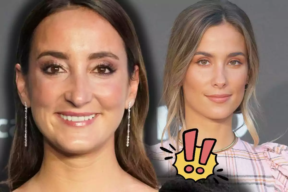 Lucía i María Pombo posen davant de la càmera amb un emoji de sorpresa a la part inferior dreta