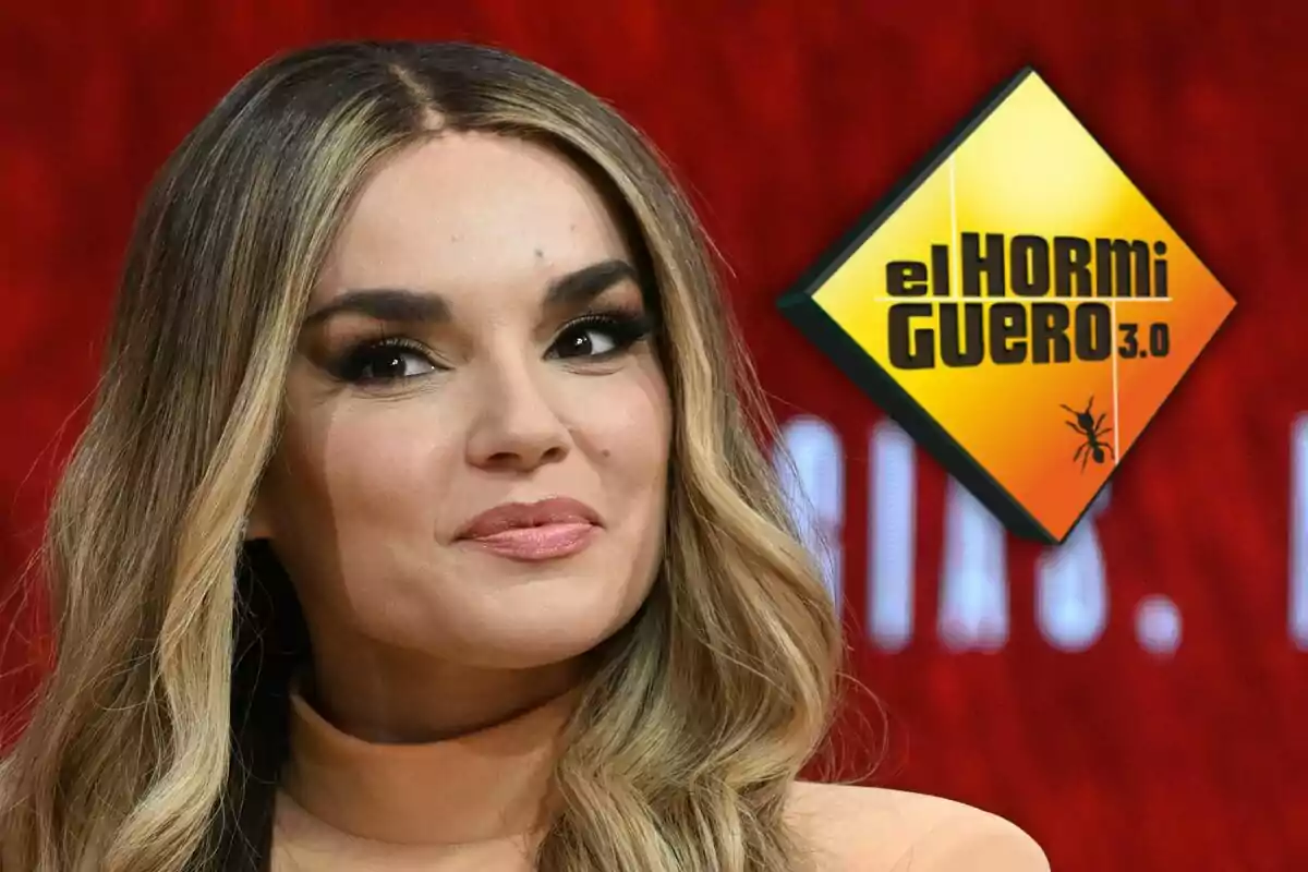 Melody amb fons vermell i el logotip d’El Hormiguero 3.0 al seu costat