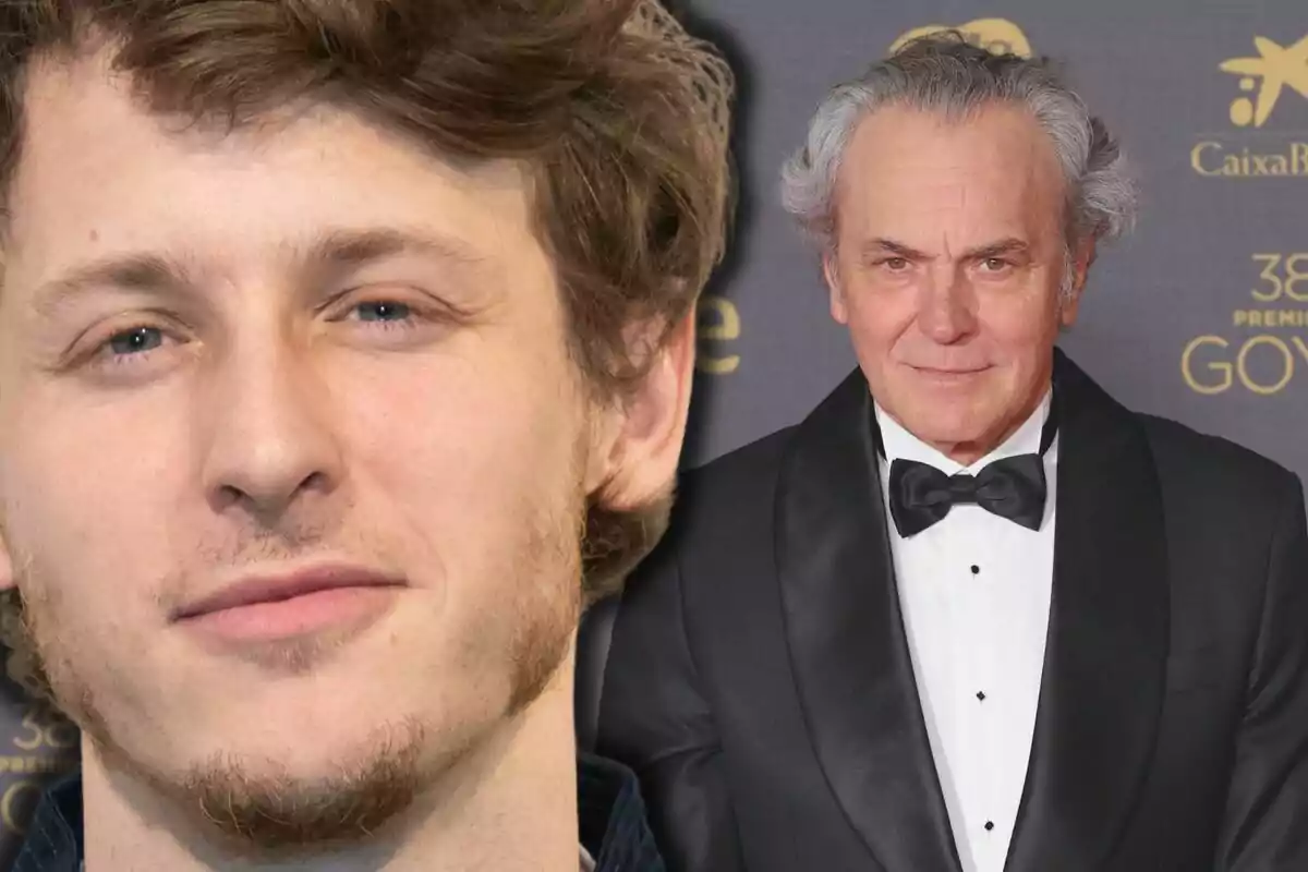 Nicolás i José Coronado posen en un esdeveniment formal, un d'ells porta un esmòquing negre amb llacet.