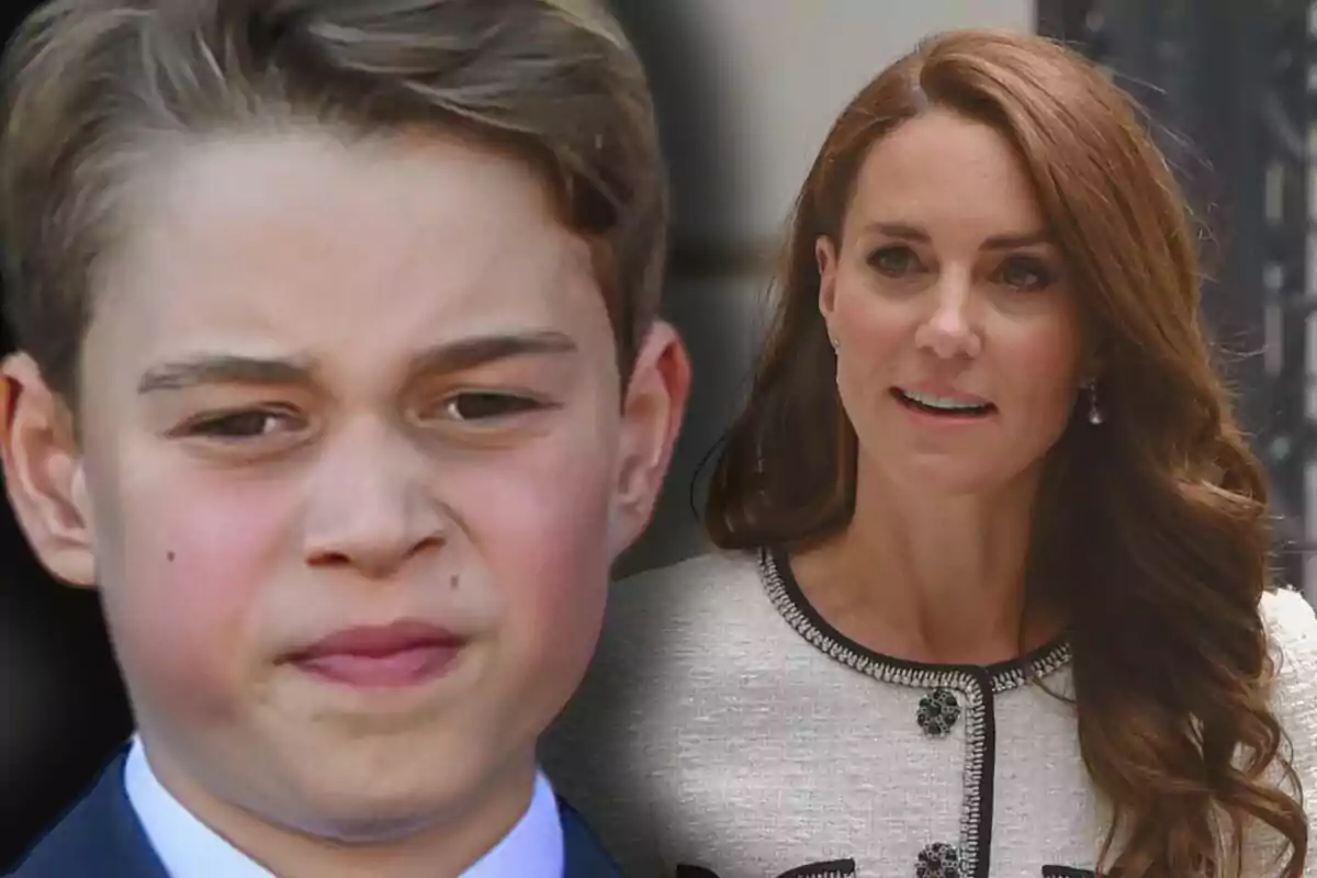 Prince George and Kate Middleton pose together in a picture.