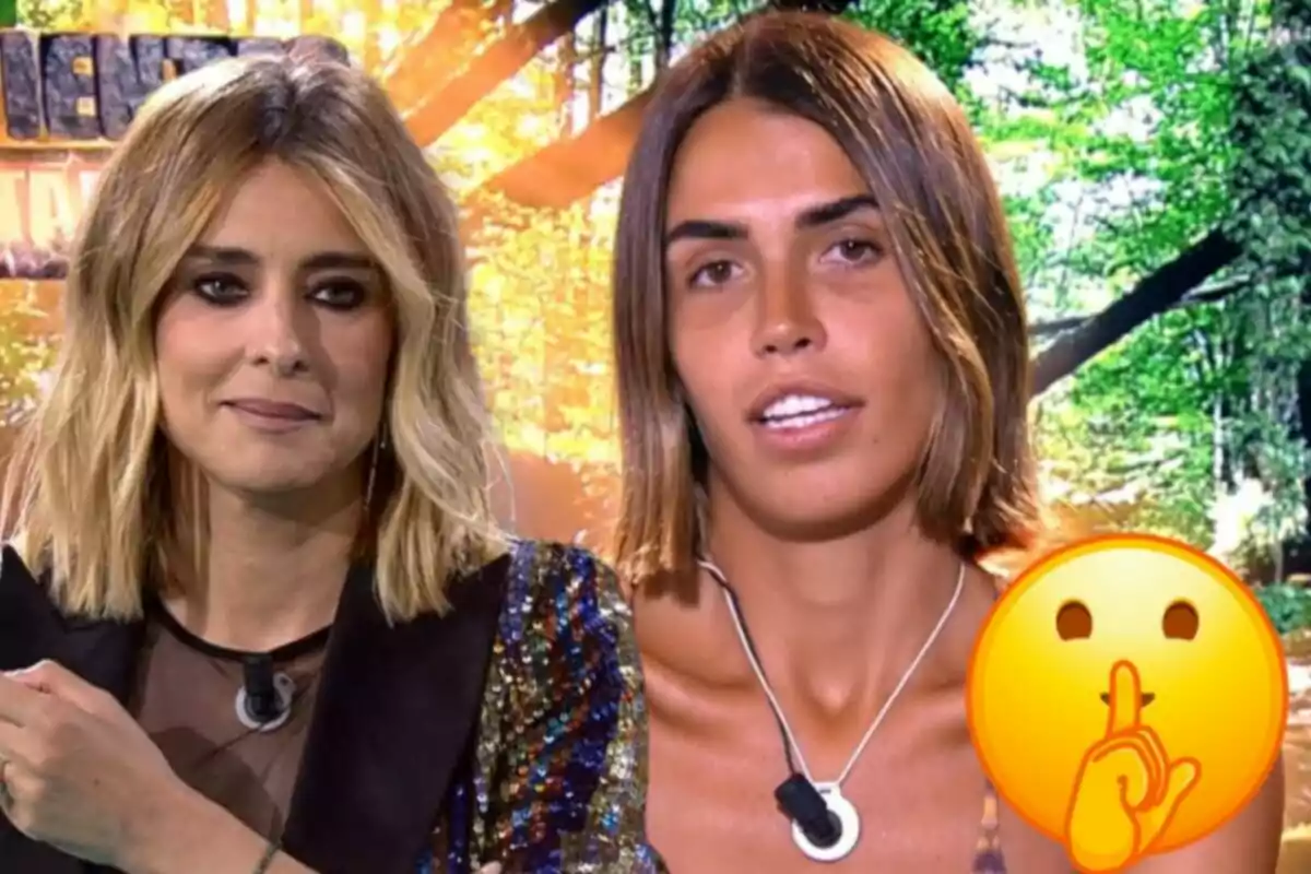 Sandra Barneda i Sofia Suescun a 'Supervivientes' amb un emoji de silenci a la cantonada inferior dreta.