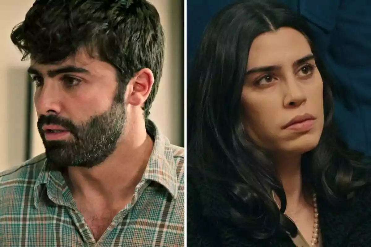 Raül i María amb expressions serioses, un home de barba i cabell fosc a l’esquerra i una dona de cabell llarg i fosc a la dreta Raül i María amb expressions serioses, un home de barba i cabell fosc a l’esquerra i una dona de cabell llarg i fosc a la dreta