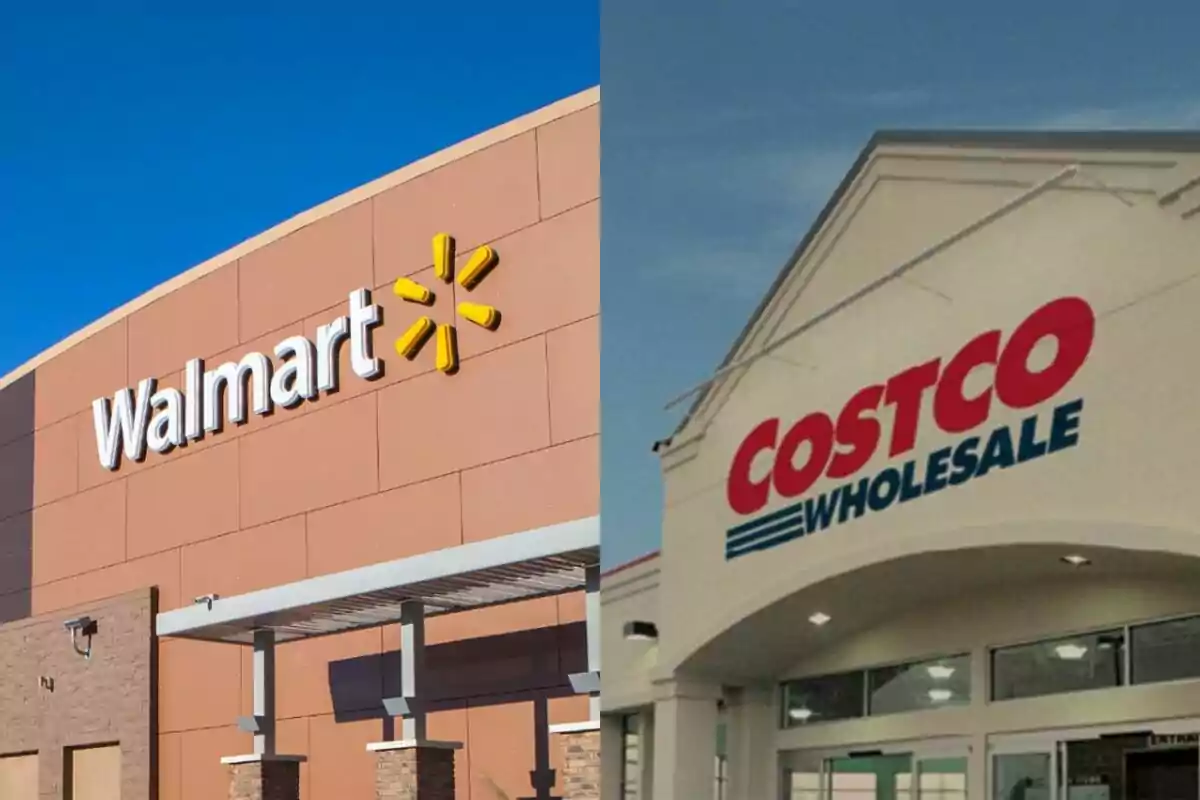 Fachadas de tiendas de Walmart y Costco. Fachadas de tiendas de Walmart y Costco.