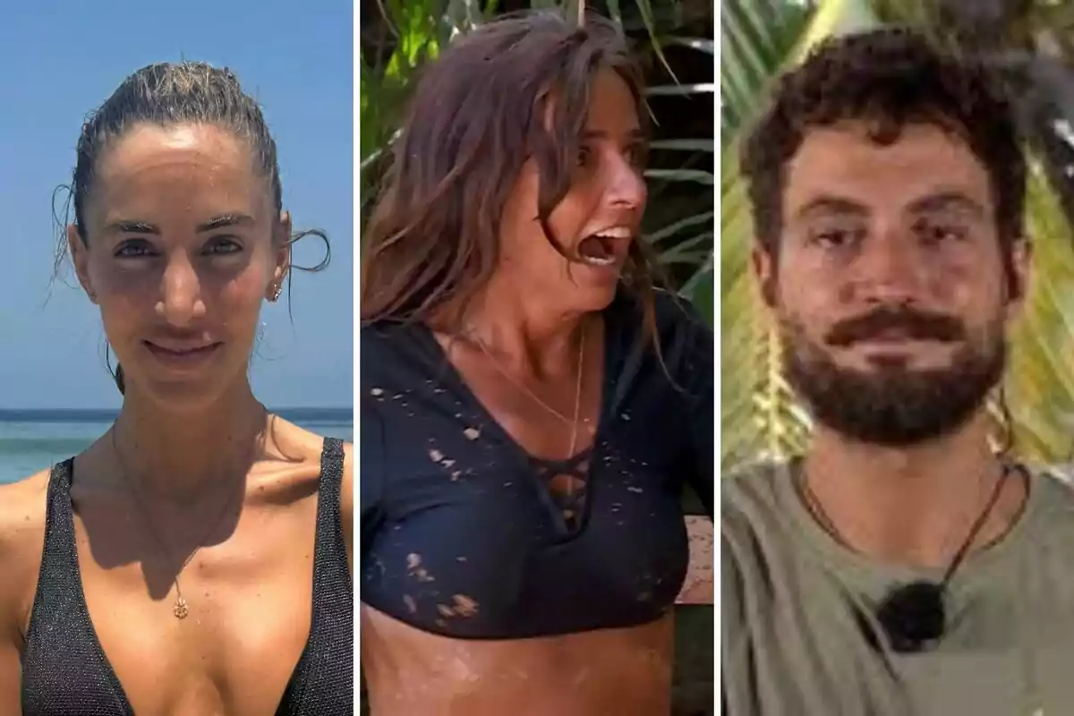 Nieves Bolós, Carmen Alcayde i Joshua Velázquez en diferents escenaris, una dona a la platja, una altra dona sorpresa en un entorn selvàtic i un home amb barba davant d'un fons de fulles. Nieves Bolós, Carmen Alcayde i Joshua Velázquez en diferents escenaris, una dona a la platja, una altra dona sorpresa en un entorn selvàtic i un home amb barba davant d'un fons de fulles.