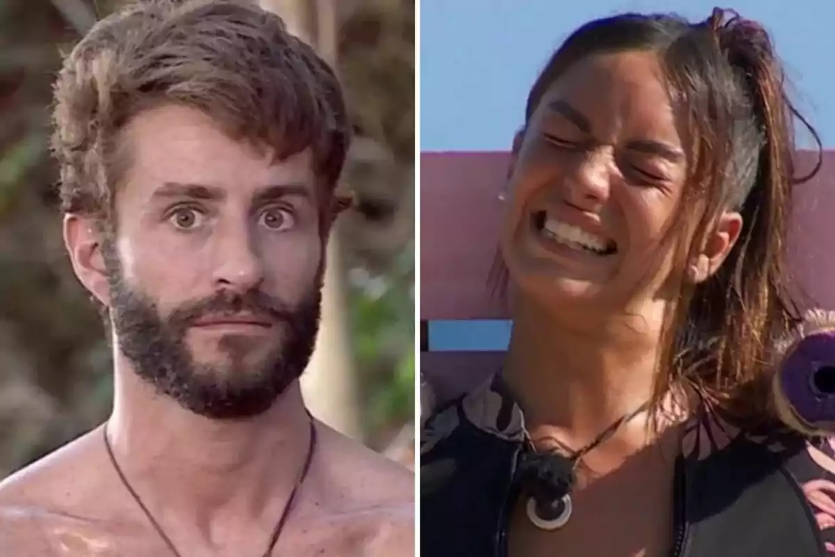 Pelayo Díaz i Anita en una imatge dividida, una amb expressió seriosa i l'altra somrient amb els ulls tancats. Pelayo Díaz i Anita en una imatge dividida, una amb expressió seriosa i l'altra somrient amb els ulls tancats.
