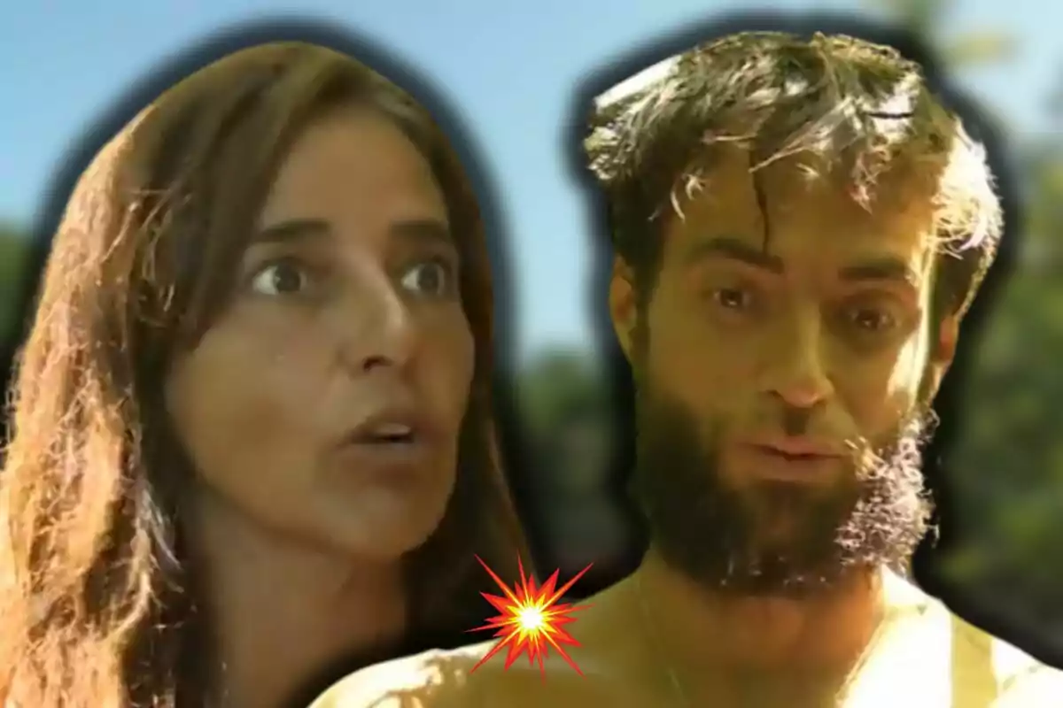 Carmen Alcayde i Montoya amb expressions de sorpresa i un efecte d'explosió al centre.