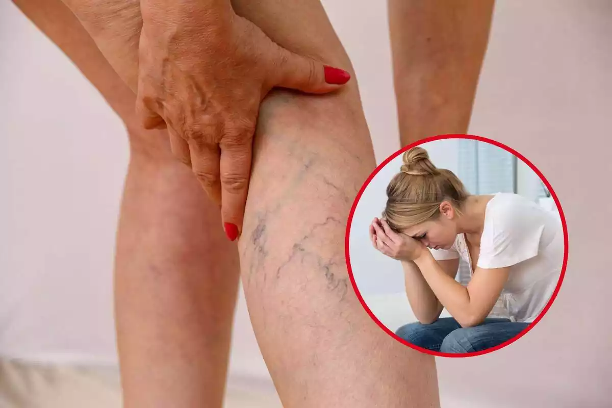 Muntatge de cames amb varius i una rodona amb una dona disgustada