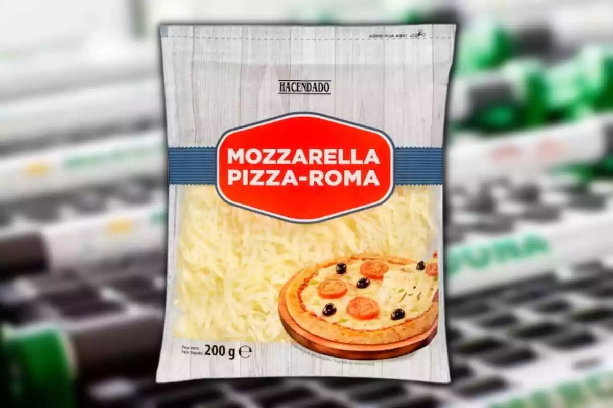 Montaje con bolsa de mozzarella de Mercadona Montaje con bolsa de mozzarella de Mercadona