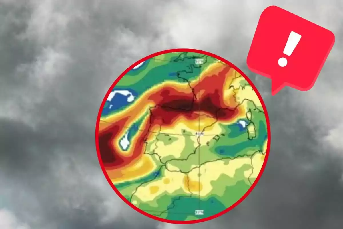 Mapa meteorològic amb alerta de condicions climàtiques adverses.