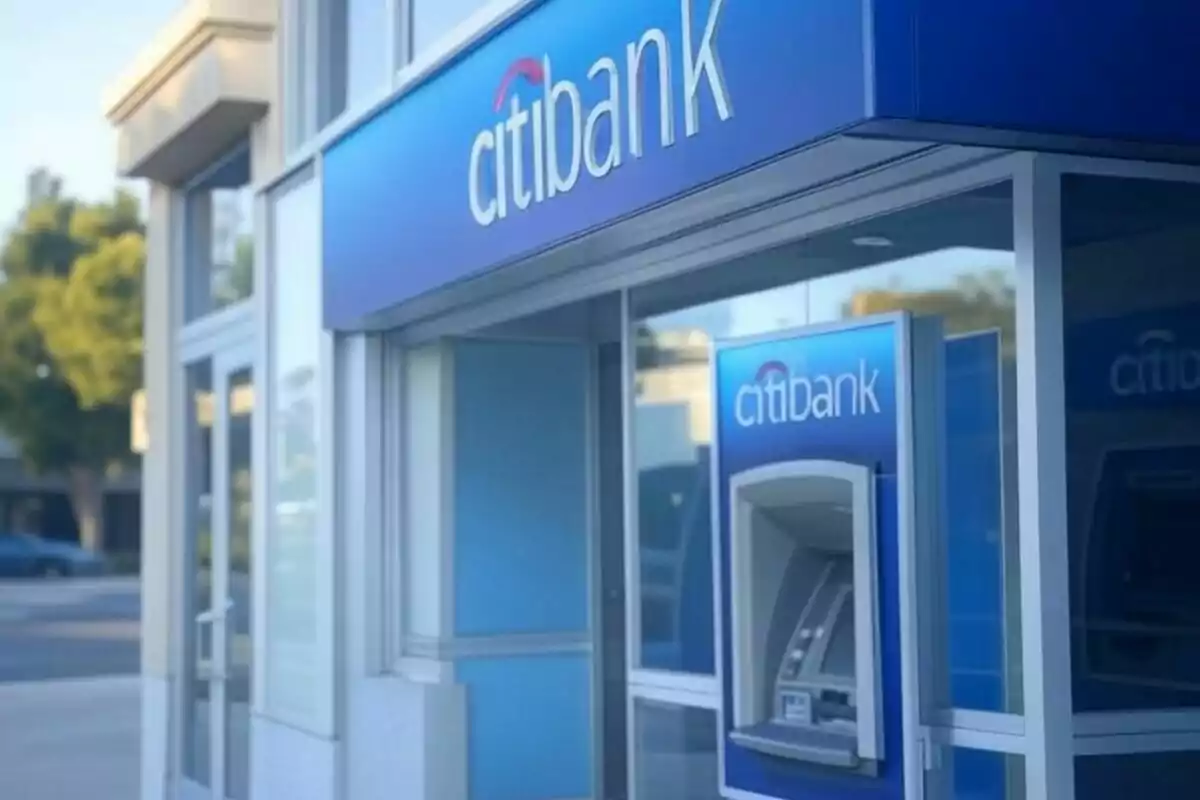 Facade of a Citibank branch with an ATM outside.