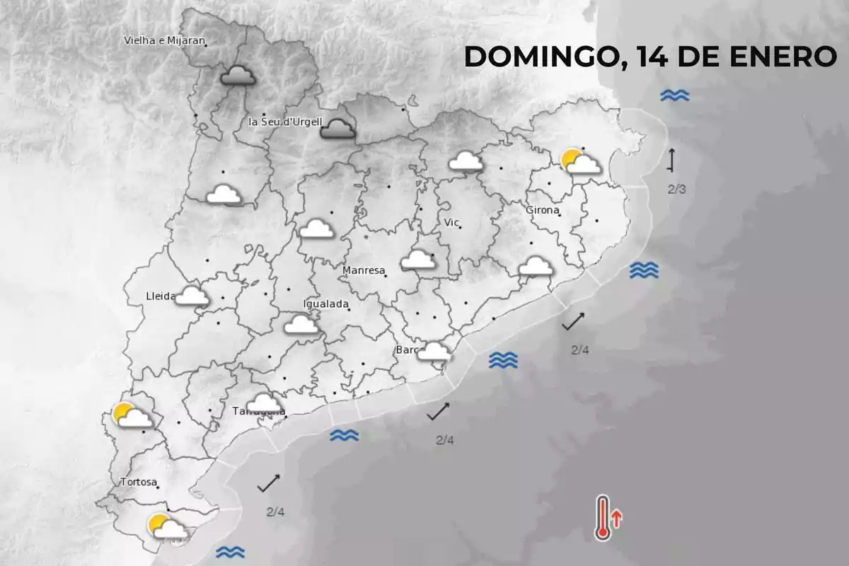 Previsión del Meteocat para el domingo por la tarde