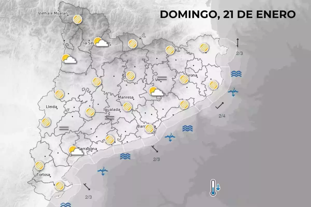 Previsión del Meteocat para el domingo por la mañana