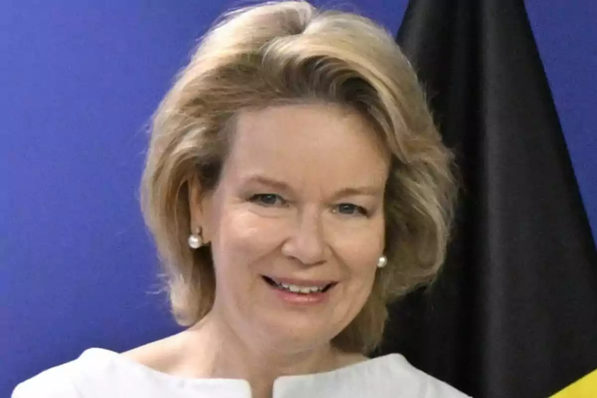 Close-up of Queen Mathilde of Belgium
