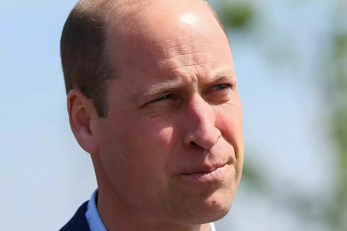 Close-up of a serious Prince William