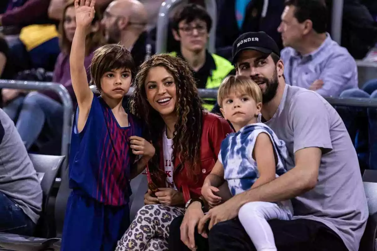 Imatge Shakira, Gerard Piqué, Sasha i Milan