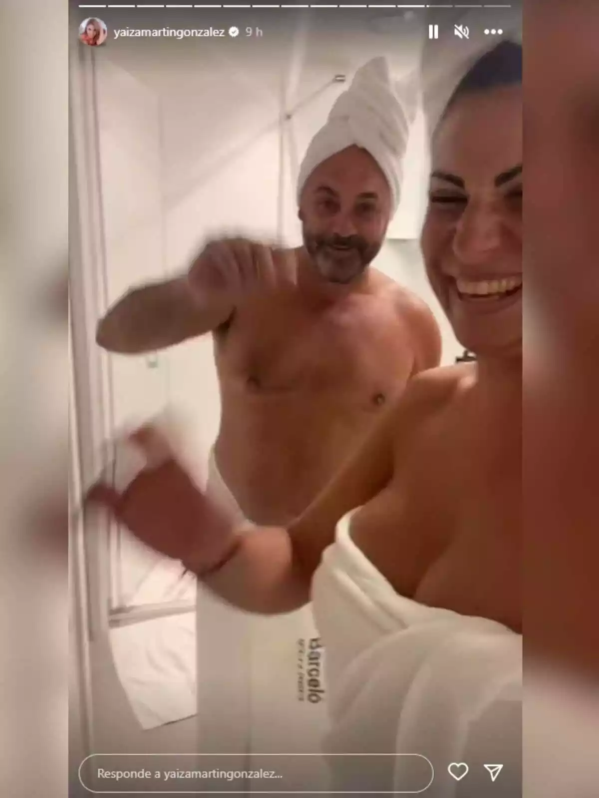 Story de Yaiza Martín a Instagram amb Ginés Corregüela en un hotel