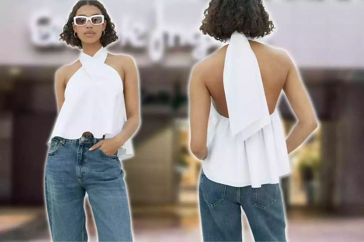 Top halter blanc El Corte Inglés