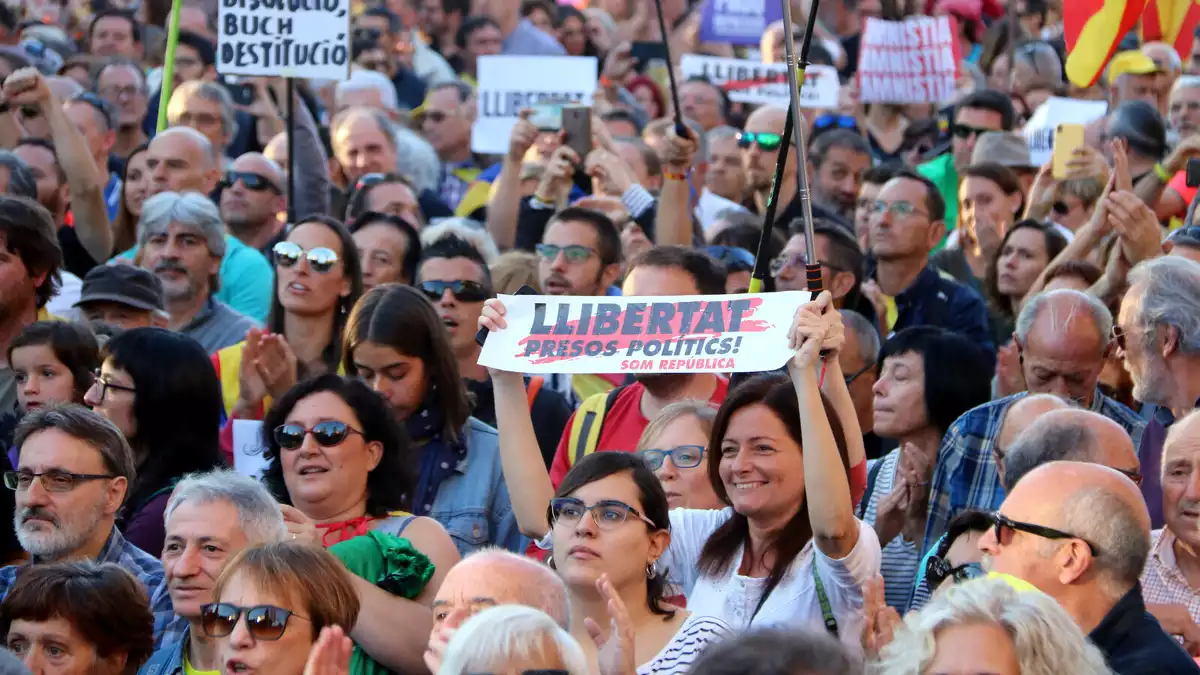 Imatge de la manifestació d'aquesta tarda a Barcelona