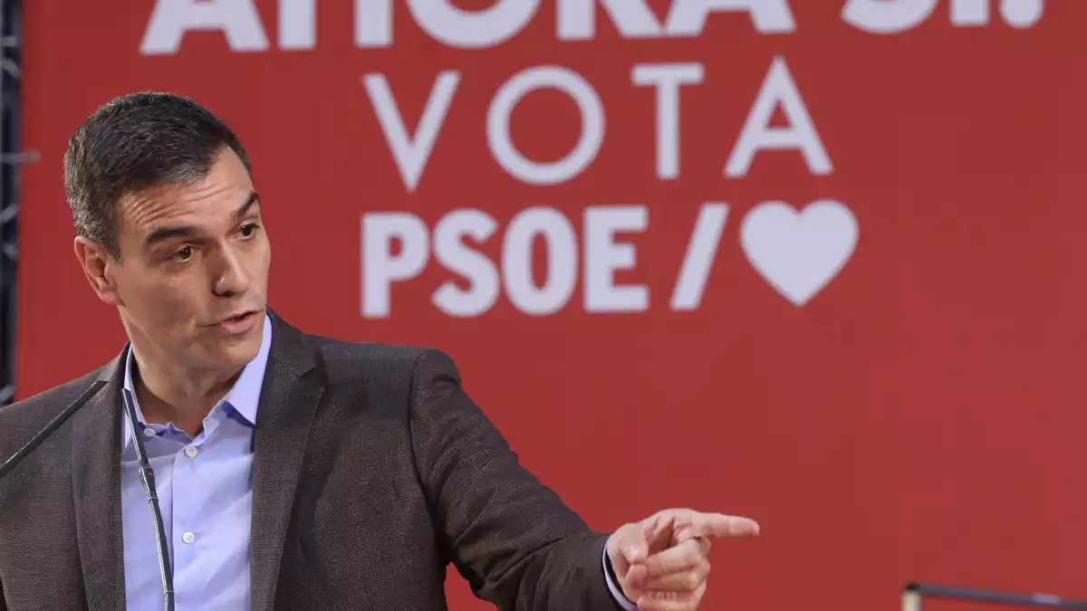 Pedro Sánchez, en un acte electoral