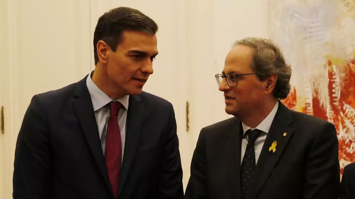 Pedro Sánchez i Quim Torra en arxiu